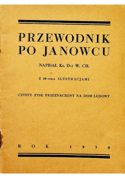 Przewodnik po janowcu 1930 r.