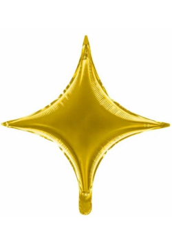 Balon foliowy Gwiazda 4-ramienna złota 45cm