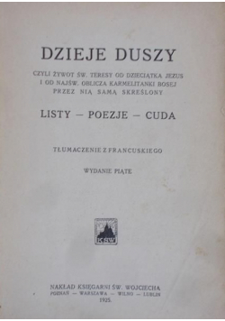 Dzieje duszy Listy - Poezje - Cuda 1925 r