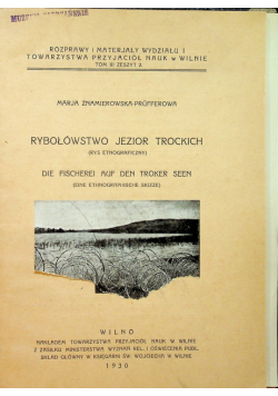 Rybołówstwo Jezior Trockich 1930r