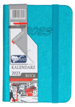 Kalendarz 2023 A7 tyg. Rock turkusowy ELEFANT