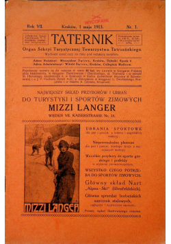Taternik rocznik VII zeszyt 1 1913 r.