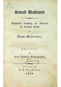 Konrad Wallenrod 1834 r.