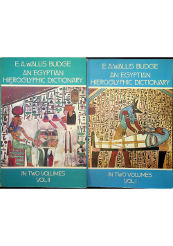 An Egyptian Hieroglyphic Dictionary  tom I i II