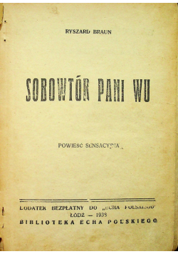 Sobowtór Pani Wu 1938 r
