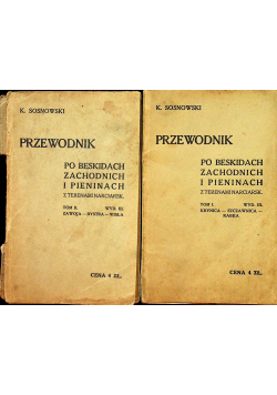 Przewodnik po Beskidach zachodnich i Pieninach 1930 r tom 1 i 2