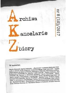 Archiwa kancelarie zbiory Numer 8