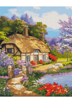Malowanie po numerach - Wiejski domek 40x50