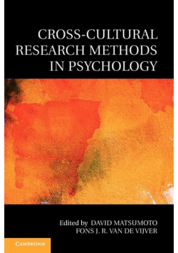 Cross-Cultural Research Methods in Psychology