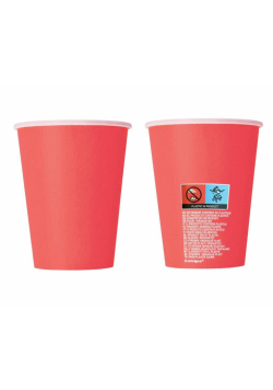 Kubeczki papierowe czerwone 270ml 8szt