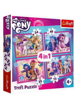 Puzzle 4w1 Kolorowe Kucyki Pony TREFL