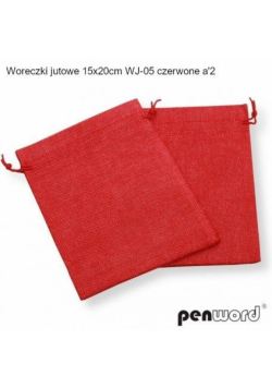 Woreczki jutowe czerwone 20x15cm 2szt