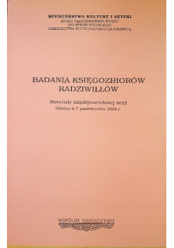 Badania księgozbiorów Radziwiłłów