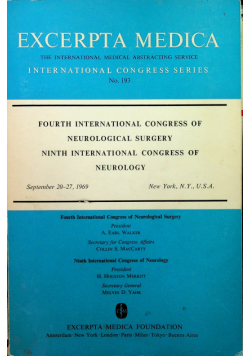 Fourth international congress of neurological surgery ninth international congress  of neurology