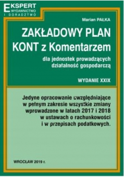 Zakładowy plan kont z komentarzem Marian Pałka