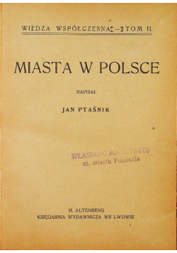 Miasta w Polsce 1922r.