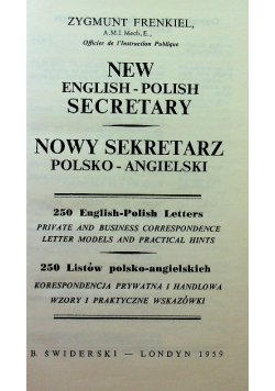 Nowy sekretarz polsko - angielski
