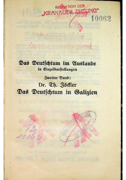 Das deutschtum in galizien 1915 r.