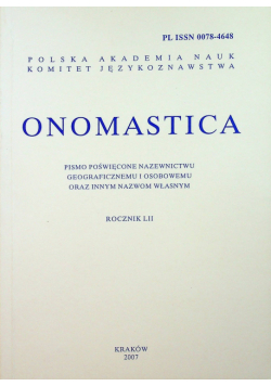 Onomastica rocznik LII