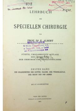 Lehrbuch der Speciellen Chirurgie 1897 r.