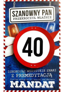 Karnet Urodziny 40 męskie JCX - 011