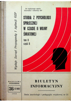 Studia z psychologii społecznej w czasie II wojny światowej  tom II część II