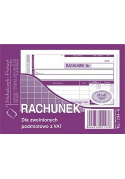 Rachunek dla zwolnionych podmiotowo z VAT 234-5
