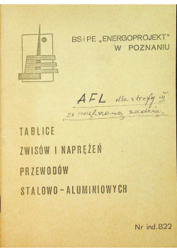 Tablice zwisów i naprężeń przewodów aluminiowych