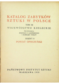 Katalog zabytków sztuki w Polsce tom III zeszyt 8
