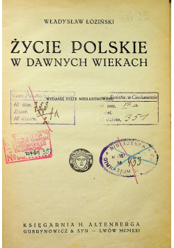 Życie polskie w dawnych wiekach 1921 r
