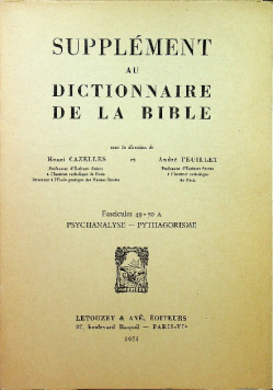 Supplement au Dictionnaire De La Bible Fascicule 49 50 A