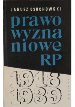 Prawo wyznaniowe RP 1918 1939