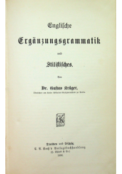 Englische Frganungsgrammatik 1898r.