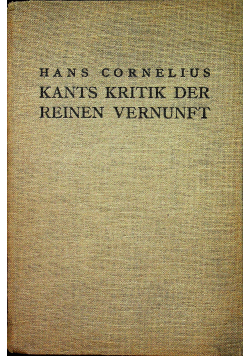 Kommentar zu kants kritik der reinen vernunft 1926r