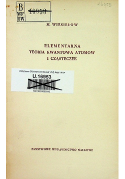 Elementarna teoria kwantowa atomów i cząsteczek