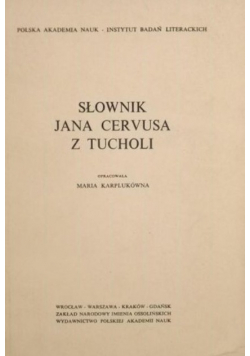 Słownik Jana Cervusa z Tucholi