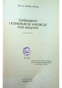 Fundamenty i konstrukcje wsporcze pod maszyny