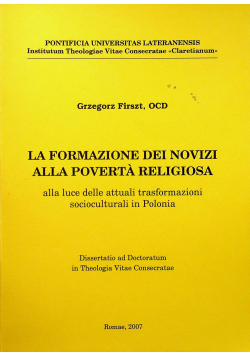 La Formazione dei Novizi Alla Poverta Religiosa