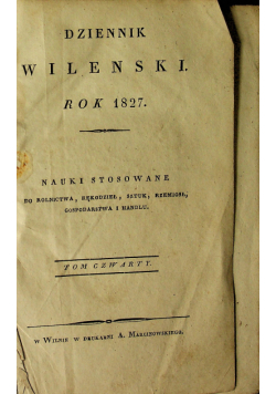 Dziennik wilenski rok 1827 tom IV
