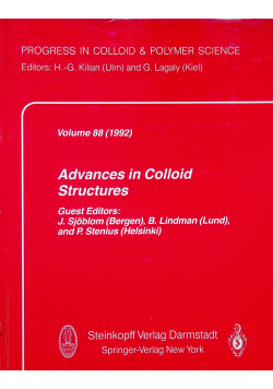 Advances in colloid structures volume 88