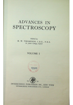 Advances in Spectroscopy volume I