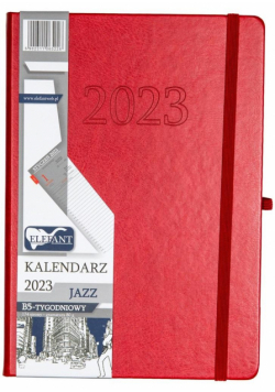 Kalendarz 2023 B5 tyg. Jazz czerwony ELEFANT