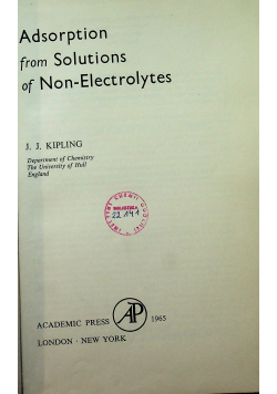 Adsorption from solutions of non electrolytes