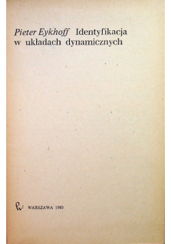 Identyfikacja w układach dynamicznych