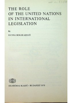 Role of the United Nations in International Legislation