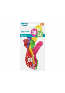 Balony liczba 18 urodziny 30cm 5szt