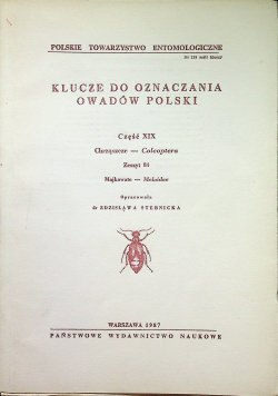 Klucze do oznaczania owadów Polski Część XIX Chrząszcze Coleoptera Zeszyt 84