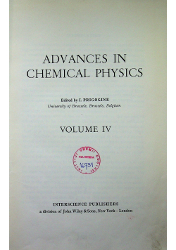 Advances in Chemical Physics vol IV