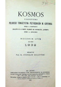 Kosmos czasopismo rocznik LVII i Tom Jubileuszowy 1934r