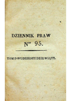 Dziennik praw tom 29 numer 95 i 96 1842 r.